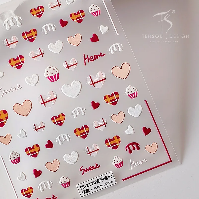 

[Meow.Sensei] Three-Dimensional Nail Stickers Relief Adhesive Nail Sticker Nail TS-2169 Cameo Honey Heart