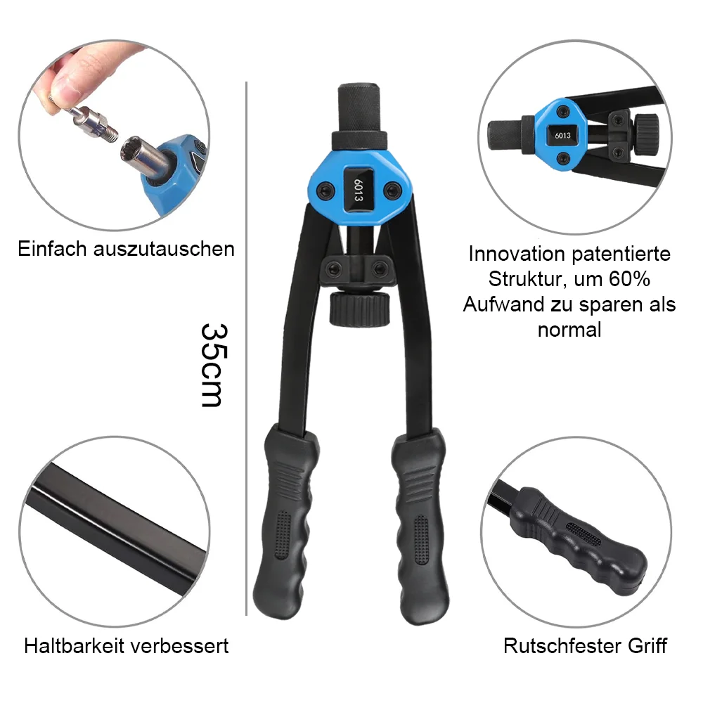 110PCS Gewinde Niet Zangen Set Niet Muttern Pistole Dorn Kit M3 M4 M5 M6 M8 M10 M12 Manuelle nietgerät Gewinde Nietgerät Zangen Maschine – Detail 13