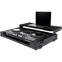Black DJ Flight Case DDJ-FLX10 With Laptop Platform & Wheels Flight Case 1