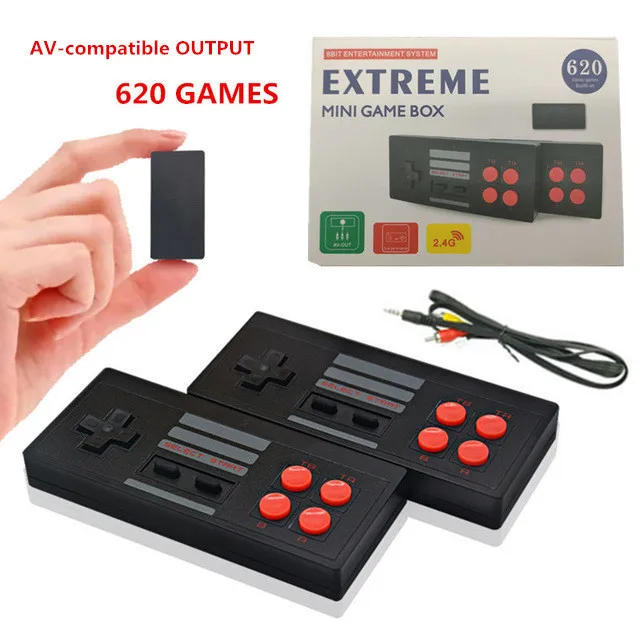 USB Video Game Console Built in 620 Classic Games AV Output Retro Portable TV GAME Console Wireless Gamepad 