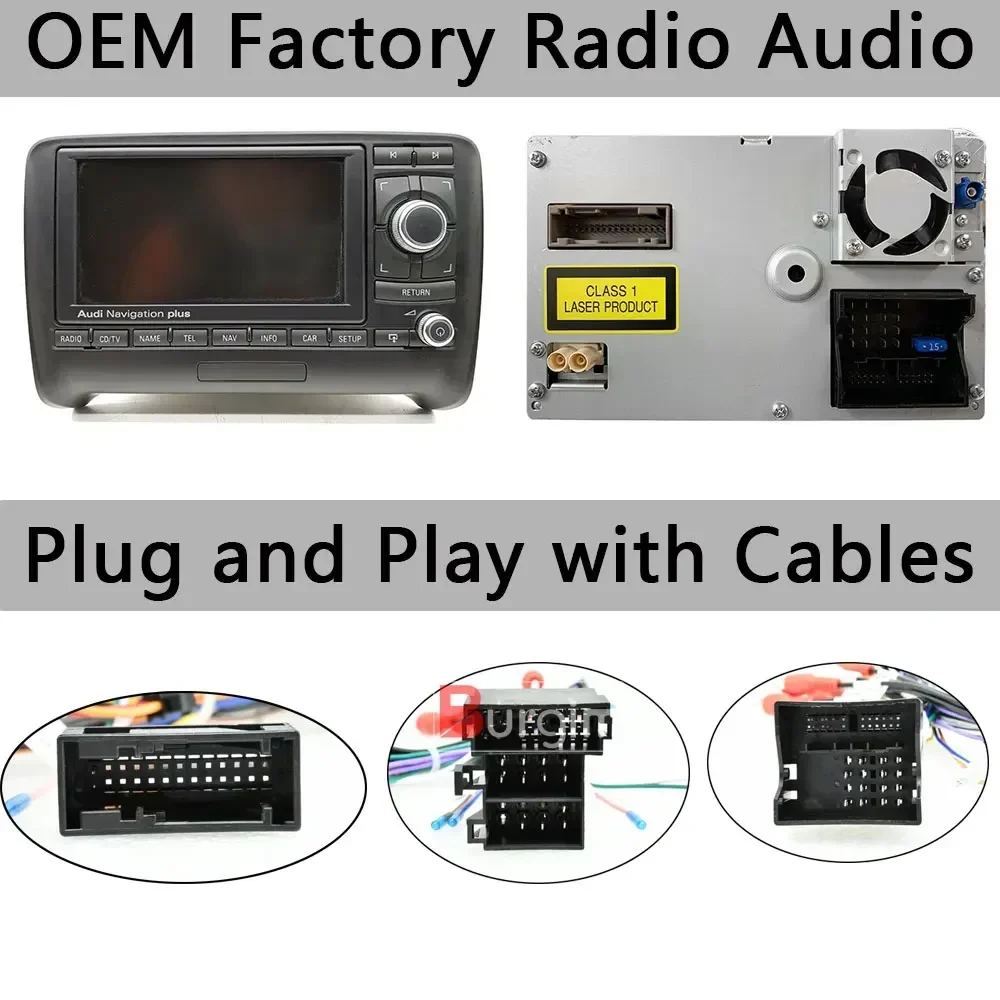 Audi TT MK2 2006-2014  ڵ  ٸ, 2 Din  Ʈ ŰƮ, 9 ġ ׷ г ̾ ϳ׽  ̺  Canbus
