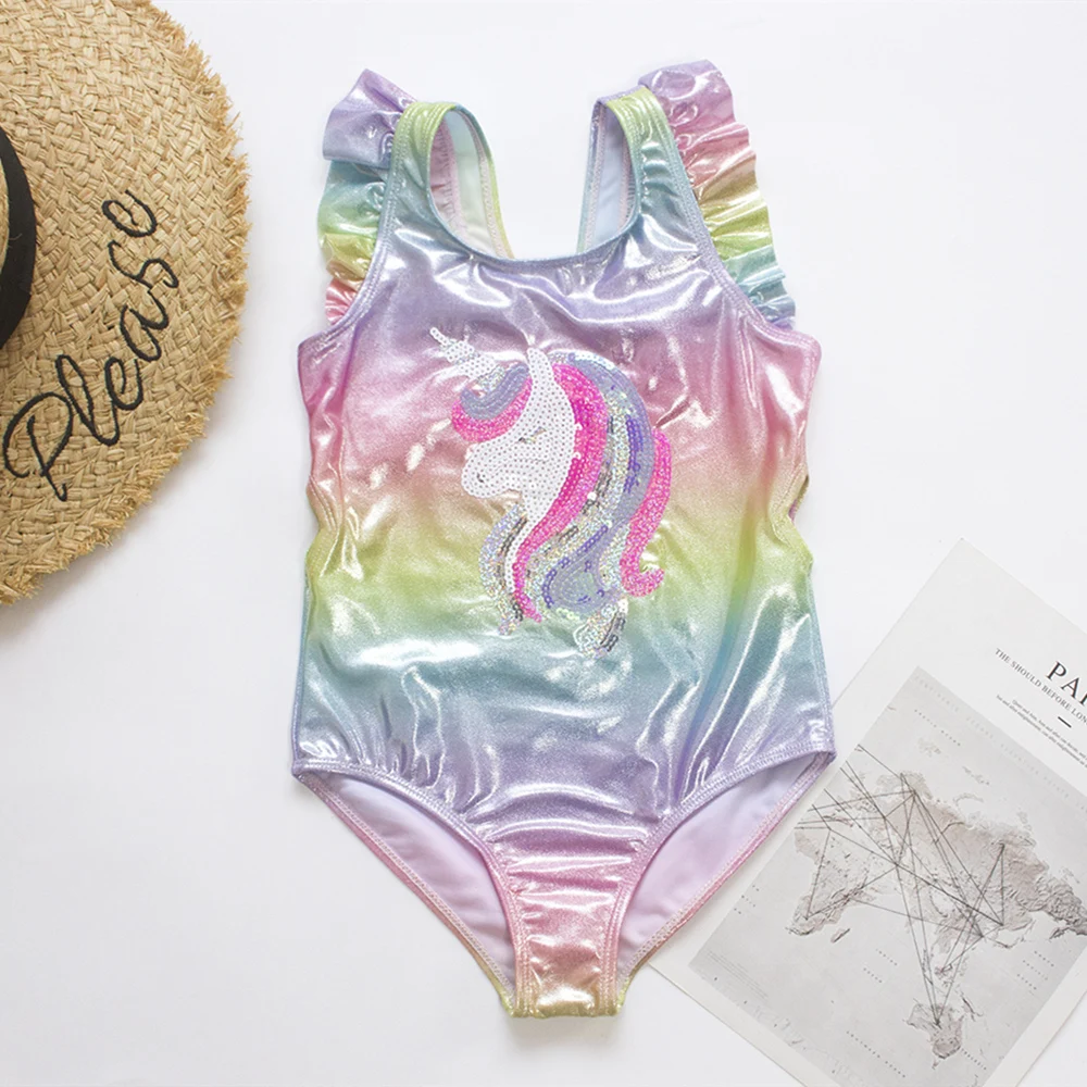 Rainbow unicorn sequins summer kids one piece swimwear swimming bathing suit children monokini girls swimsuit one piece swimsuit children swimsuit unicorn swimsuit children swimsuits
