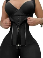Women's Lace-Trimmed Shapewear Bodysuit - Tummy Control Corset with Adjustable Straps & Zipper, Black, Comfortable 6