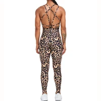 Sleeveless Leopard Print Bodysuit Women Sexy Backless Jumpsuit Long Pants Fitness Yoga Sports Suit Casual Clothes Female New in - Image 3