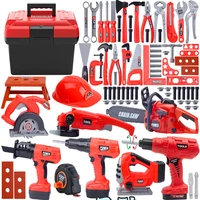 Kids Toy Toolbox Kits Engineer Simulated Repair Tool Set Game Electric Drill Screwdriver Construction Educational Toys Christmas 1