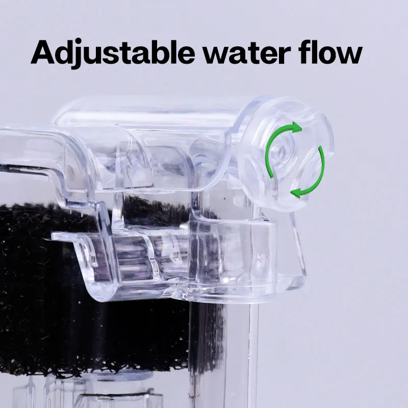 Aquarium filter Aquarium Hang On Filter Mini Filter Fish Tank USB power interface 2.5W Flow 250H/L Suitable for fish tanks below 30cm