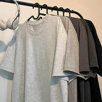 Summer 100% Pure Cotton Men's and Women's Casual Sports Loose Soft Short-sleeved O-neck Comfortable and Breathable T-shirt 1