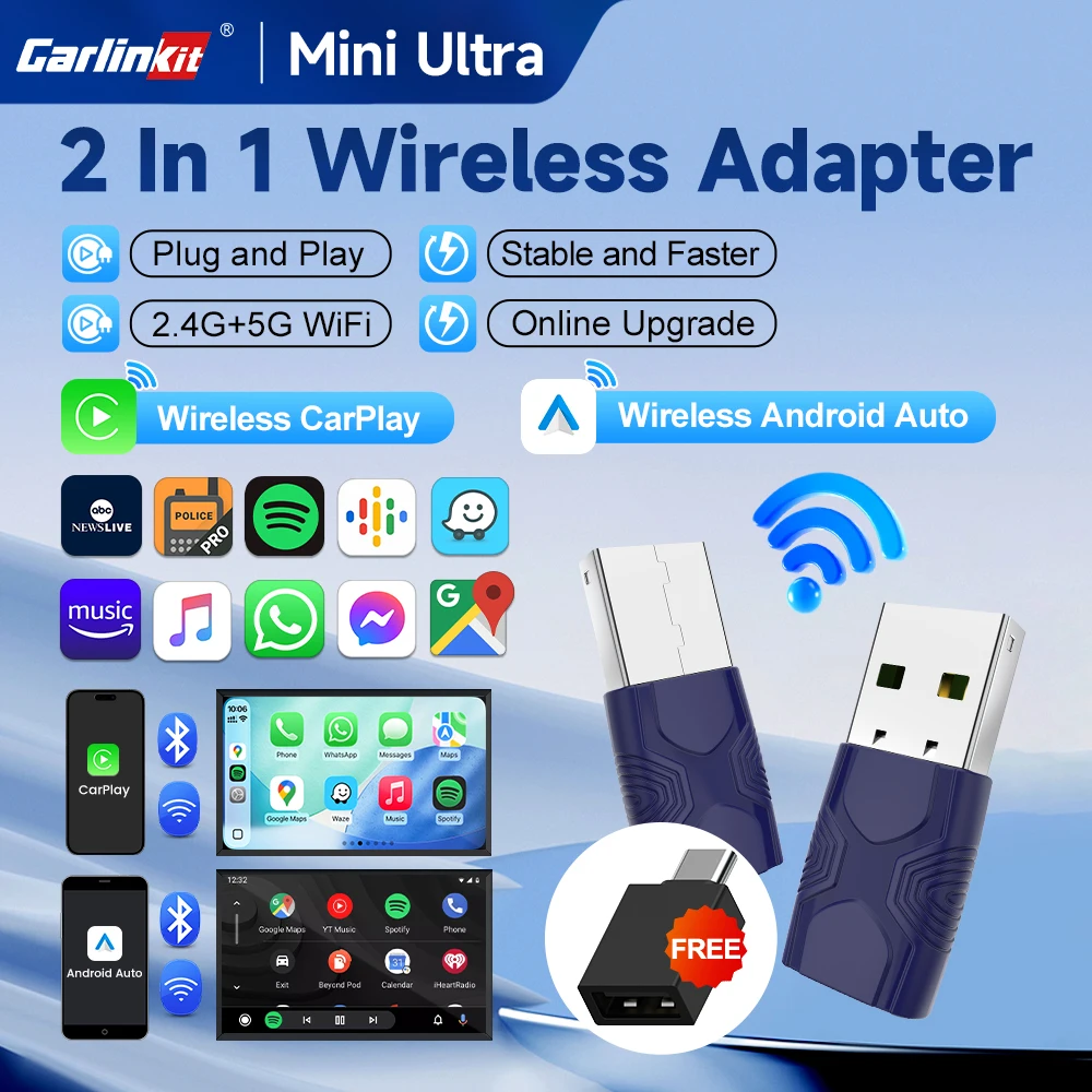 CarLink 5.0 CPC200-2Air Draadloze CarPlay & Android Adapter