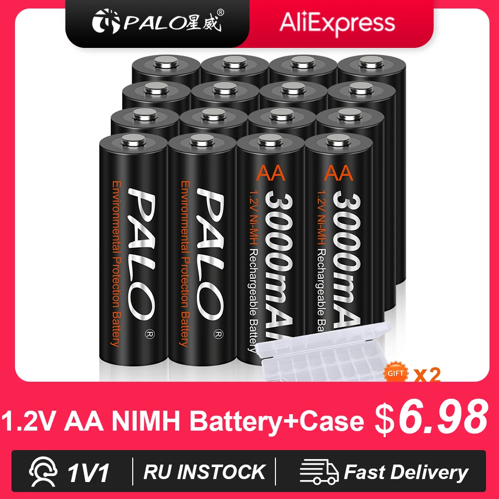 Baterías recargables Aaa Aa 1,2 V 3000mAh-2a 3a Batería recargable de  litio-Aliexpress