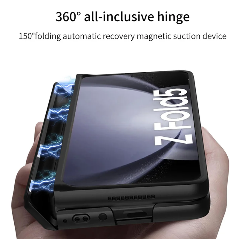 GKK Magnetic Hinge Case with Tempered Glass Bracket and Matte Plastic Cover