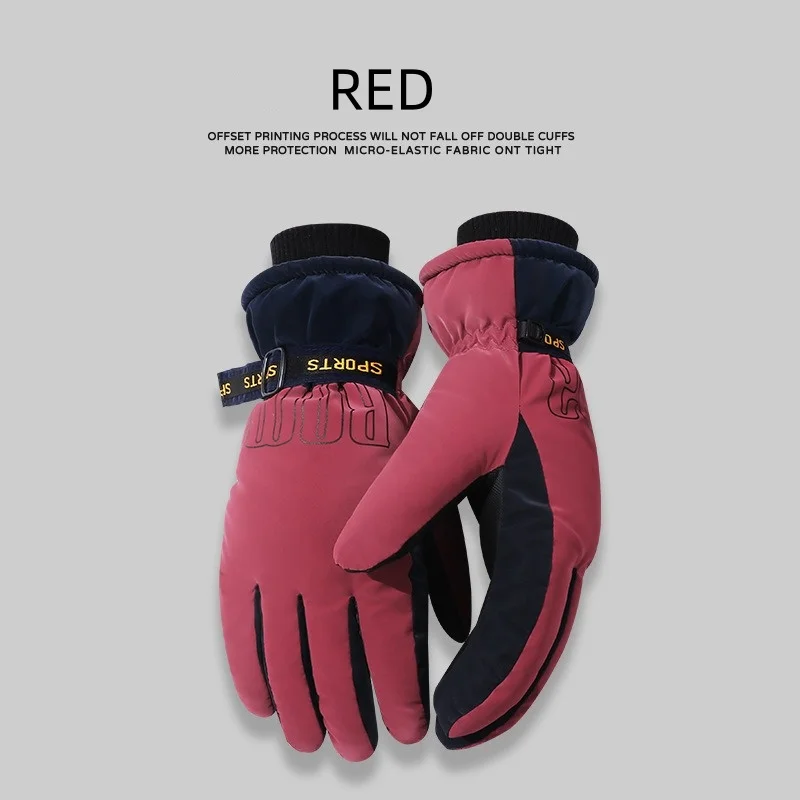 Cold Resistant Gloves for Men's Winter Cycling, Antifreeze and Warm, Plush and Thickened Electric Motorcycle Gloves Skiing Glove
