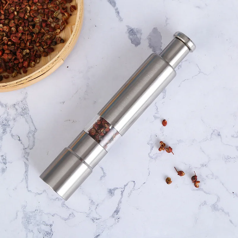 Thumb Pepper Grinder Stainless Steel Salt Grinder Pepper Mill Single Hand Manual Mini Salt And Set