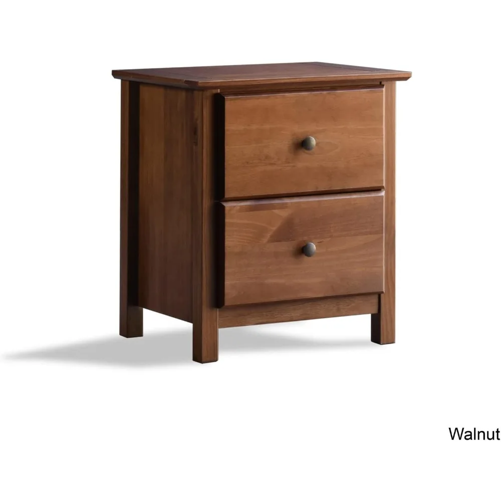 Shaker 2-Drawer Bedside Nightstand, Solid Wood