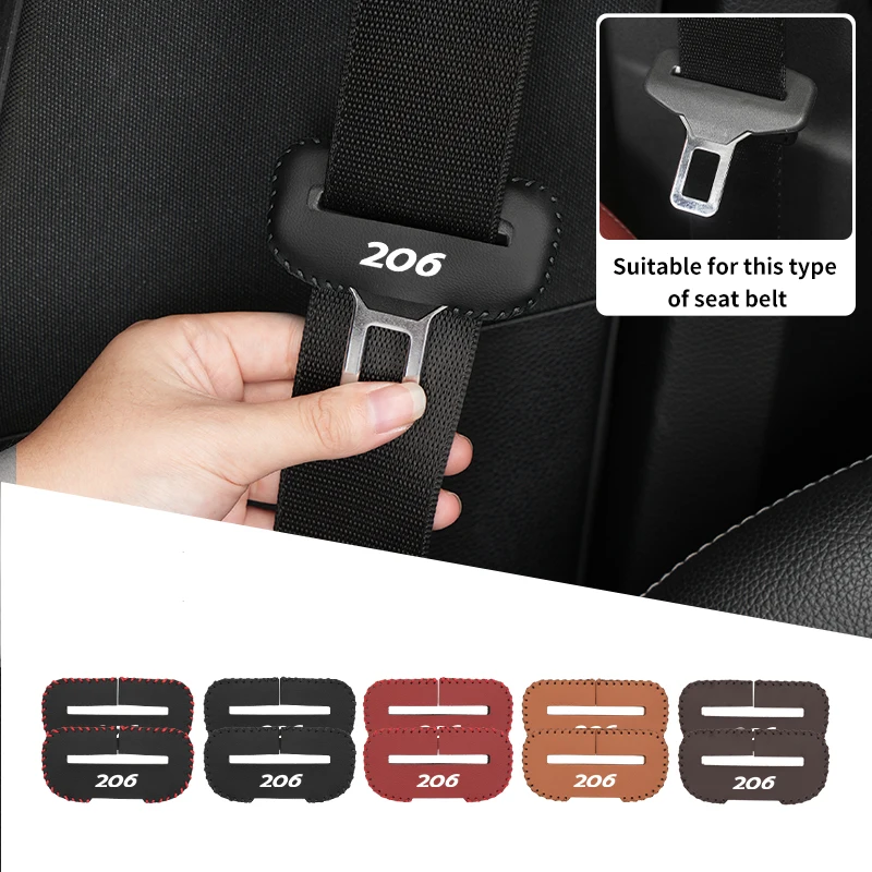 2Pcs Car Interior Seat Belt Buckle Cover Protezione Antigraffio Per Peugeot 206 508 2008 5008 307 308 3008 207 208 107 106