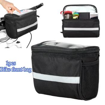 Borsa Anteriore per Bicicletta ad Alta Capacità, Accessorio per Ciclismo, Borsa Portaoggetti per Manubrio MTB, Può Contenere Telefono Cellulare