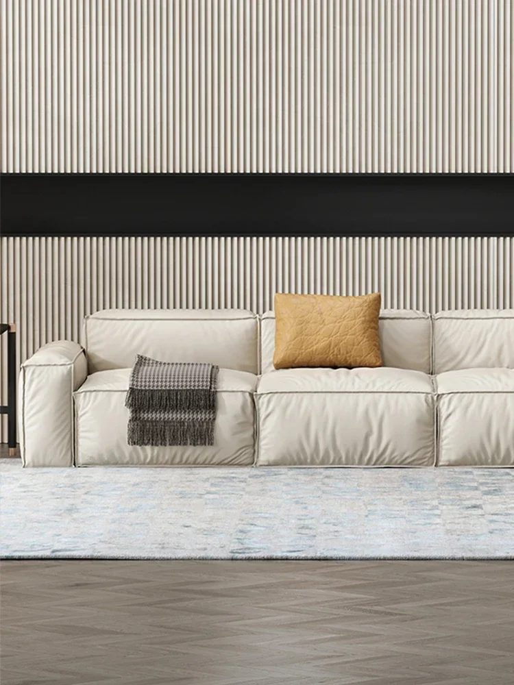 Divano In Pelle Estremamente Semplice Di Lusso Leggero Divano In Pelle Bovina Testa Italiana Soggiorno Moderno Divano In Pelle