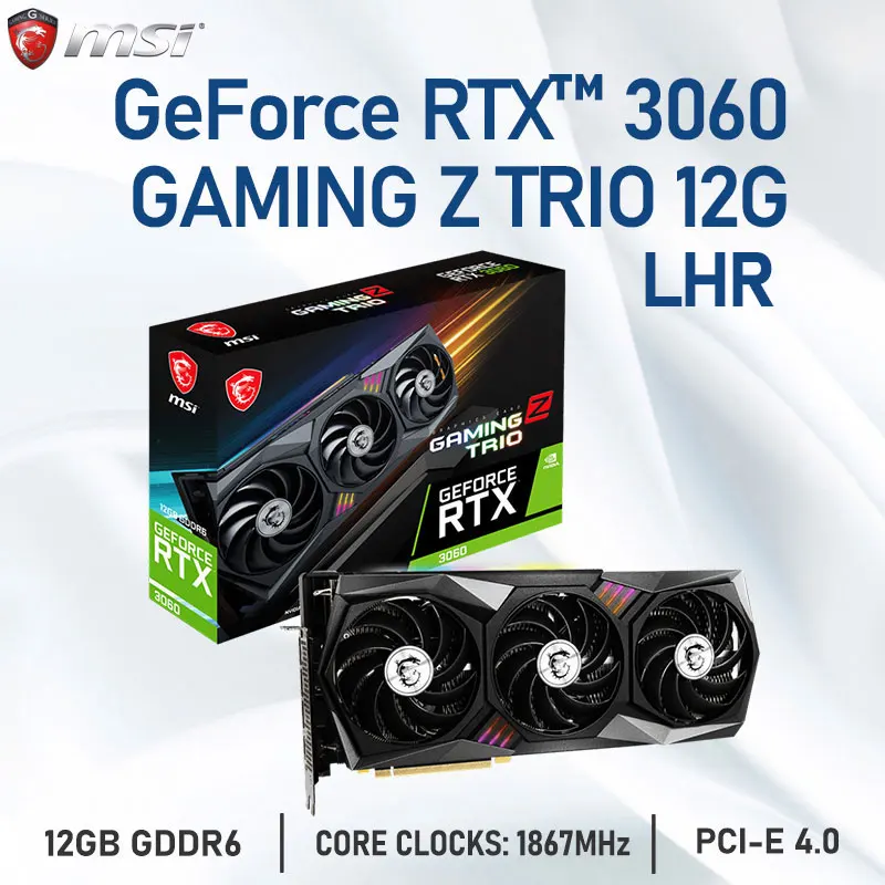 MSI Raphic Cards GeForce RTX 3060 VENTUS 2X 12G OC LHR 12GB GDDR6 Graphics Cards 192-bit DP HDMI-Compatible PCI4.0 GPU GAMING
