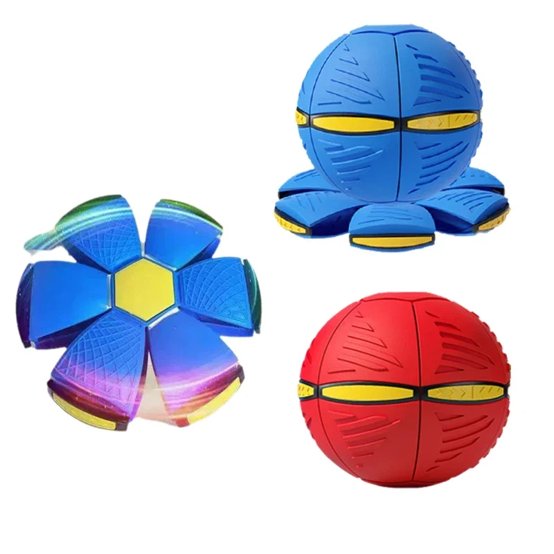 Blue Flying Saucer Ball Outdoor Parent Children Toy Foot Magic Deformation Foot Pressure Decompression Vent Ball flying ball toy