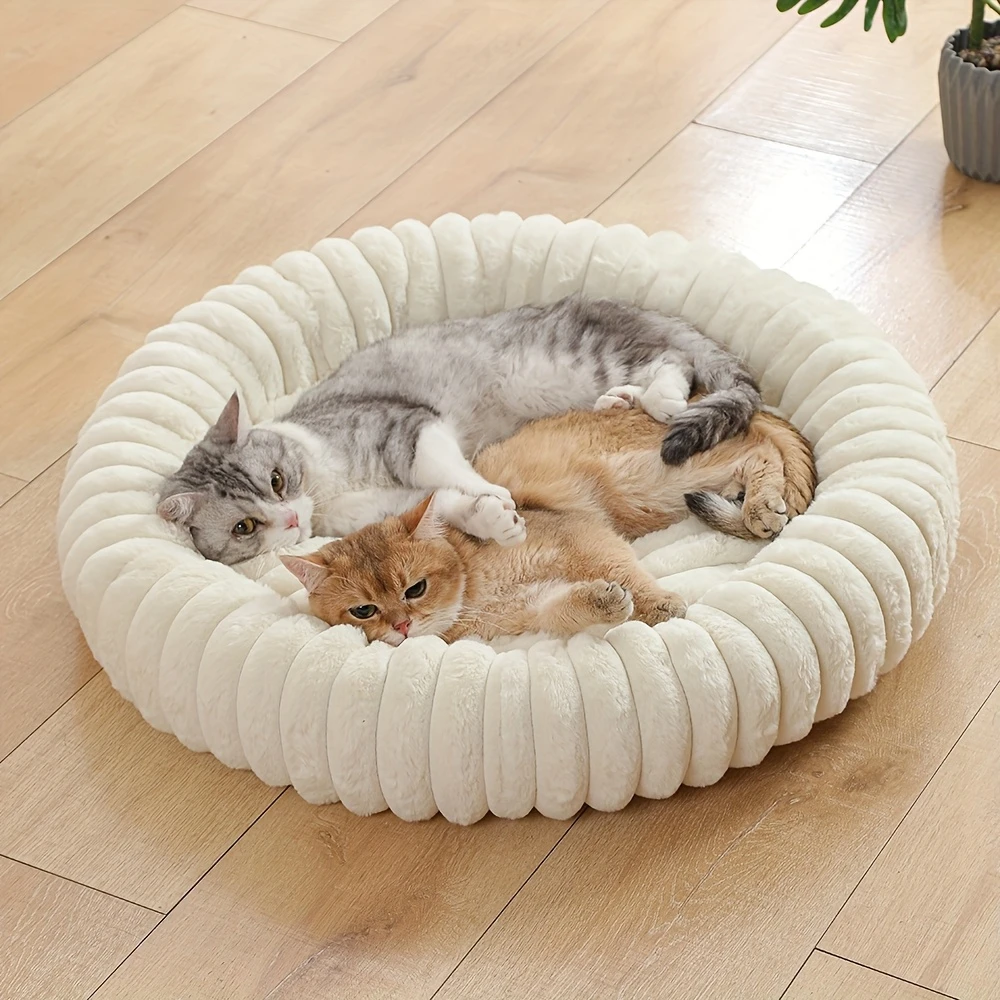 Ultra Soft Round Donut Pet Bed For Small And Medium Cats And Dogs_voghion.com