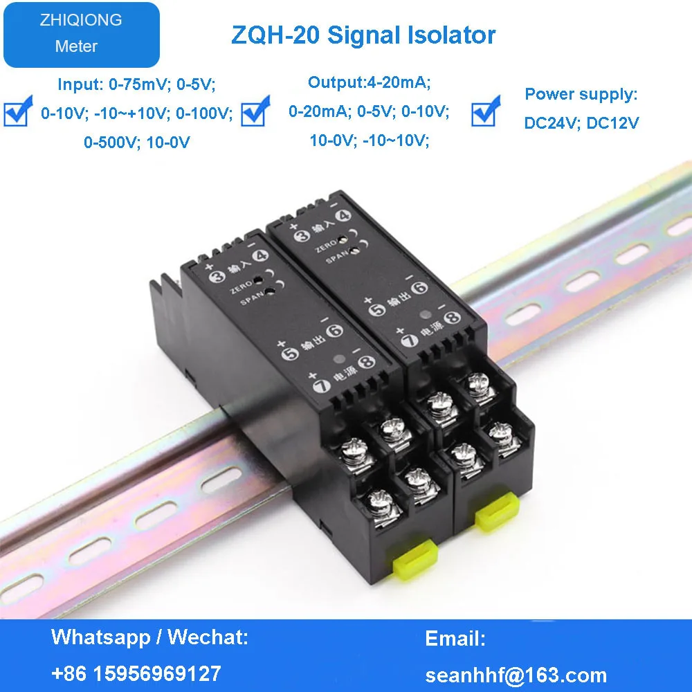 

4-20 ma Analog Input Output Current To Voltage Convert 4-20ma Rail Din Module 0-5v to 4-20ma Signal Isolator