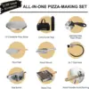 Pizza Oven Outdoor,Multi-Fuel Rotatable Pizza Ovens,Portable Wood Fired and Gas Pizza Oven,Stainless Steel 3-Layer Oven,Pizza Ma 5