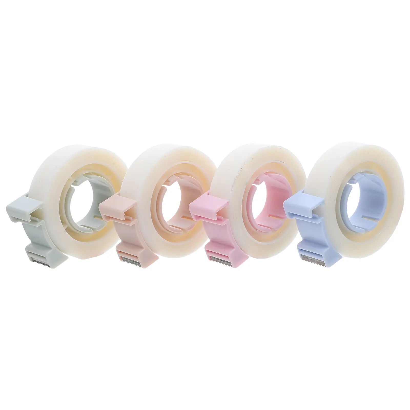 4Pcs 학생 교정 테이프 보이지 않는 미니 디스펜서 학교 사무실 가정용 휴대용 쓰기 가능 투명 테이프