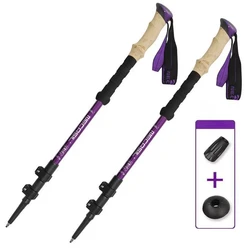 Ultralight Telescopic Trekking Poles with Quick Lock Adjustment (Set of 2) (2PCS  Purple)