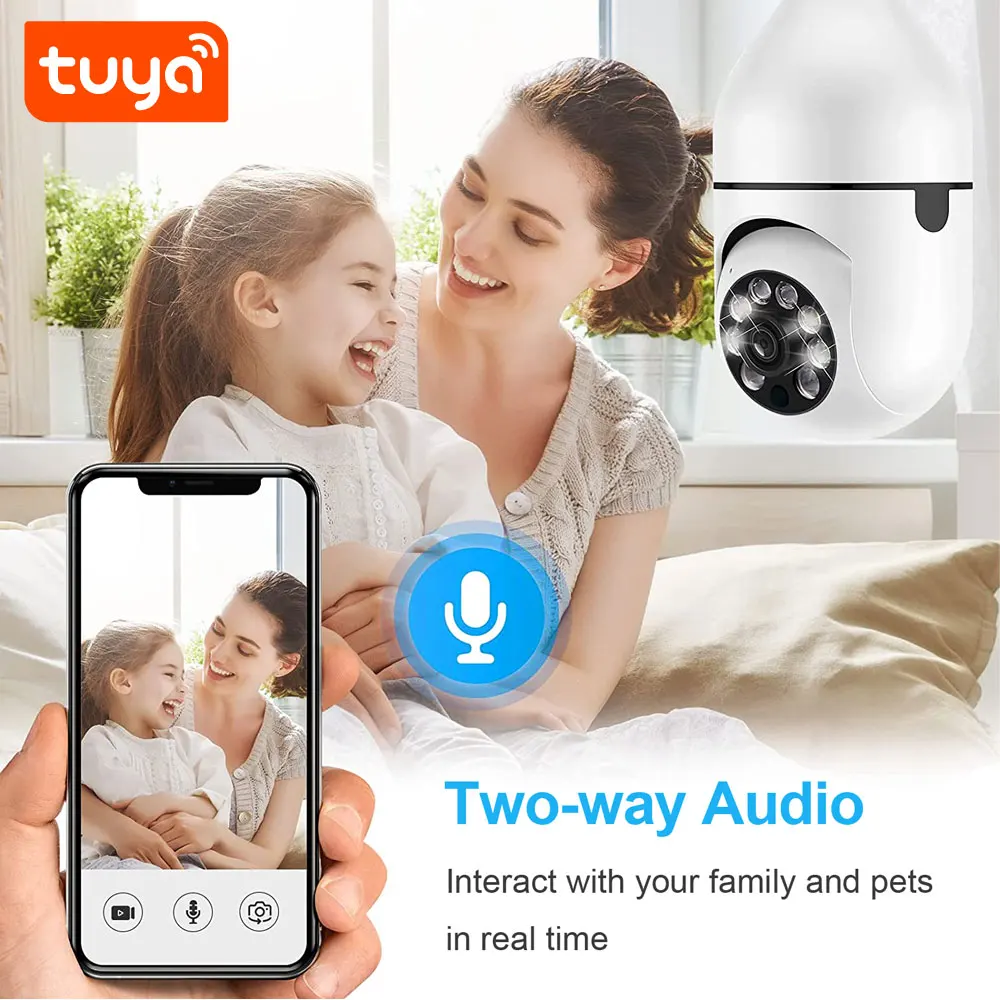 Tuya 5G Wifi E27 Bulb Security Protection 1080P Camera Night Vision Automatic Human Iptv Camera Vigilancia Wifi Casa CCTV Kemera 6