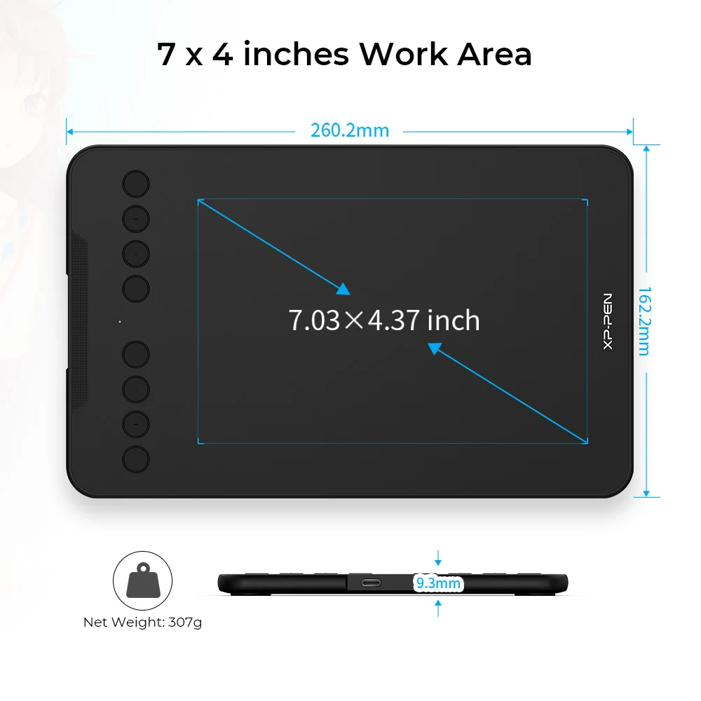 Xppen-deco Mini Tablet Gráfico Digital Desenho Tablet Express Keys 8192 Níveis 60 Inclinação para a Arte Assinatura 7*4.3 - Imagem 5