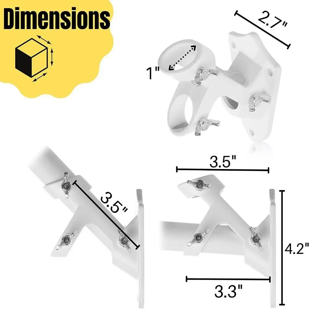 S6781a1770a2c4987b7fb147e25411d39l Rust Free Wall Flag Pole Holder Double Hole Portable Flagpole Bracket Wall-mounted Easy To Install Flagpole Mounting Base Mallzona