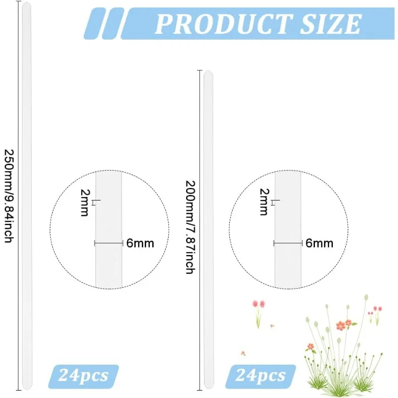 PP Plastic Boning Corset Webbing Boning 6mm Wide for Bridal Dress Bustle Handmade Craft Wedding Dresses DIY 48Pcs 7.8/9.8 inch