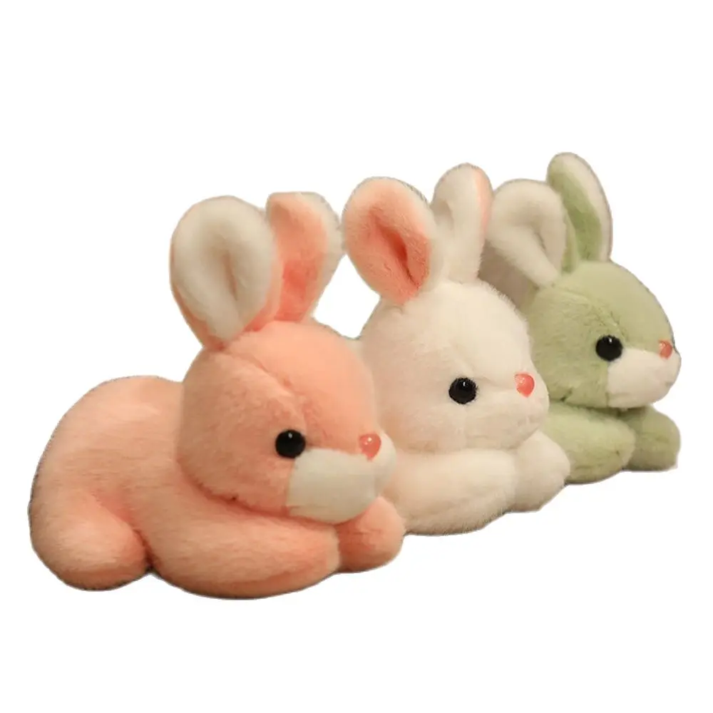 20CM Simulation Small White Rabbit Plush Toy Mascot Furry Small Animal Doll Send Children Girlfriend Birthday Gift Decoration