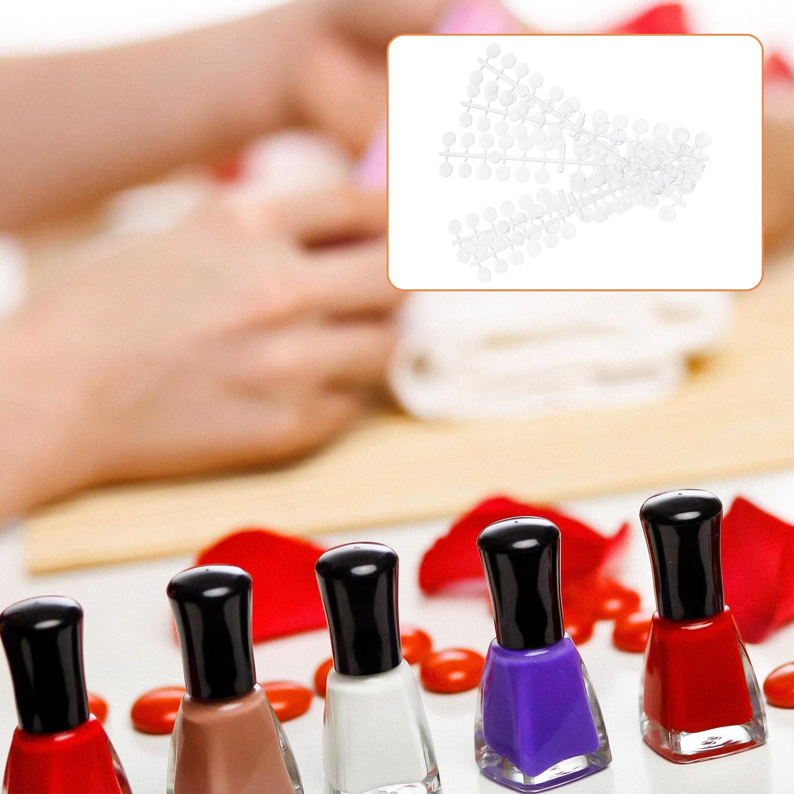 4세트 라운드 네일 컬러 플레이트 고품질 화이트 베이스 매니큐어 컬러 차트 (살..