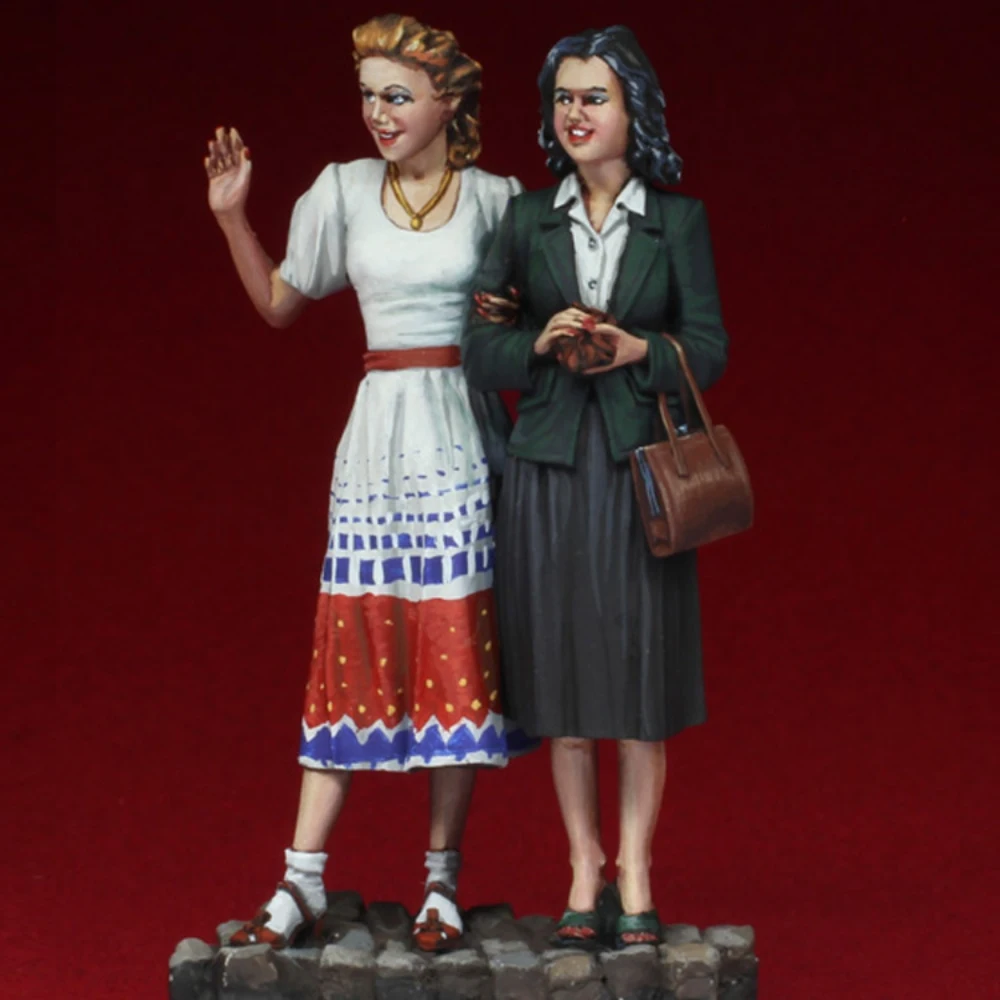 1/35 레진 군인 모델 GK 파리 시민 소녀 조립되지 않은 미도색 DIY 키트 78