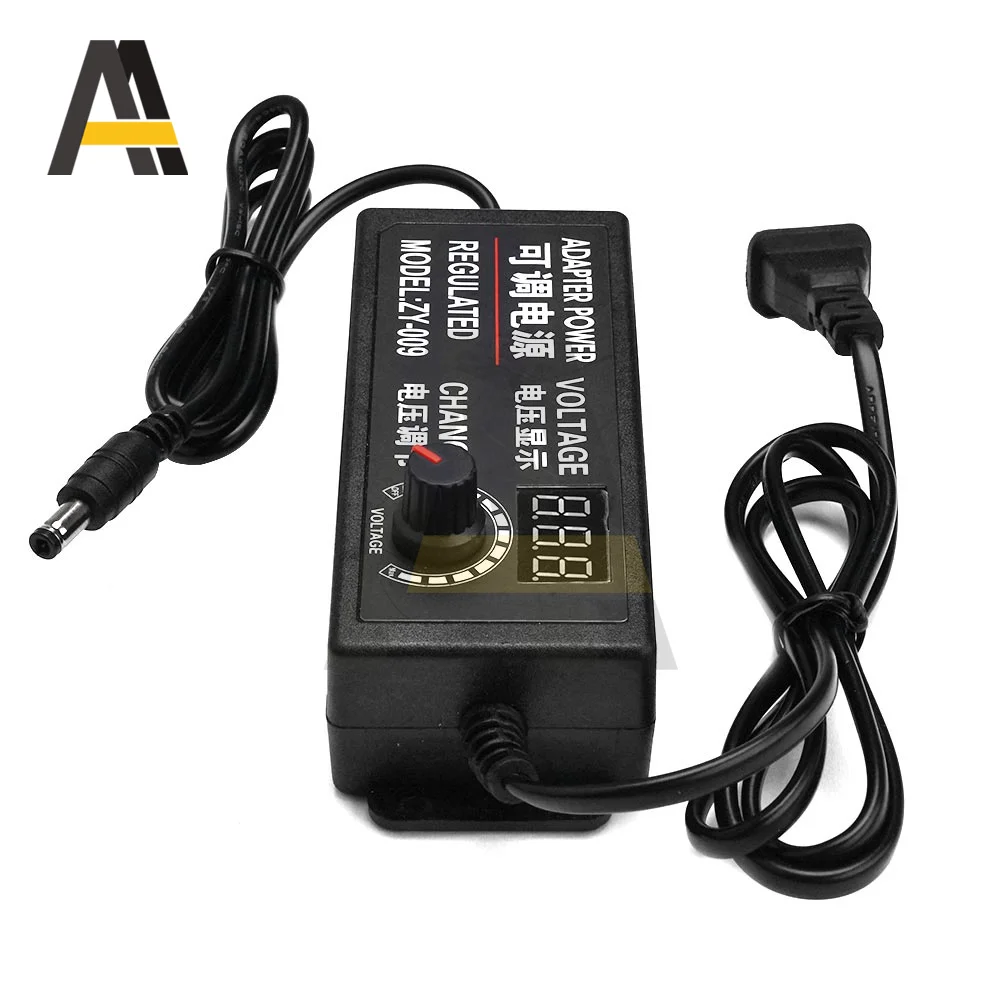 AC100-220V-DC3-24V, DC3-12V, DC9-24V 조절 가능 전압 전원 어댑터, 디지털 디스플레이, 2A, 3A, 5A, AC-DC 전압 어댑터