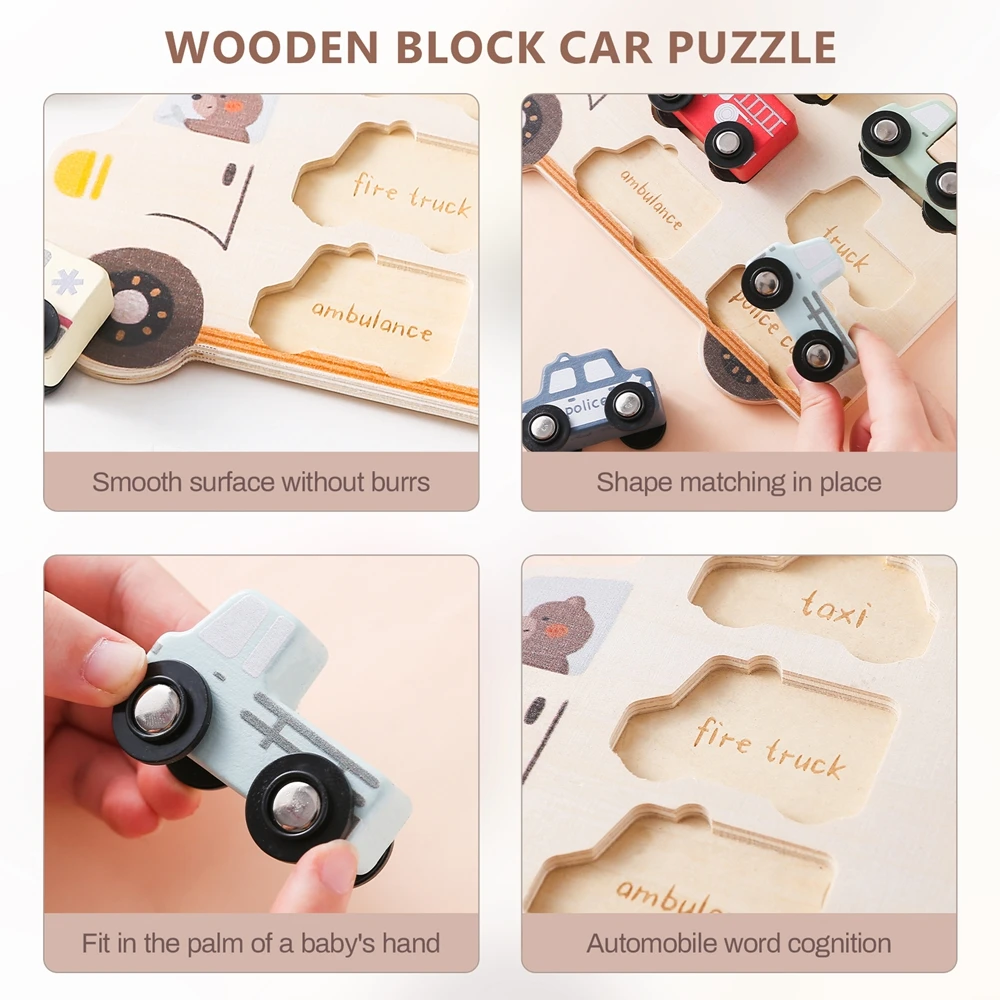 Kids Puzzles Wooden Baby Toys Montessori 3D Puzzle Toys for Babies Educational Toys Puzzle Child 2 Years Cars Match Board Puzzle 2
