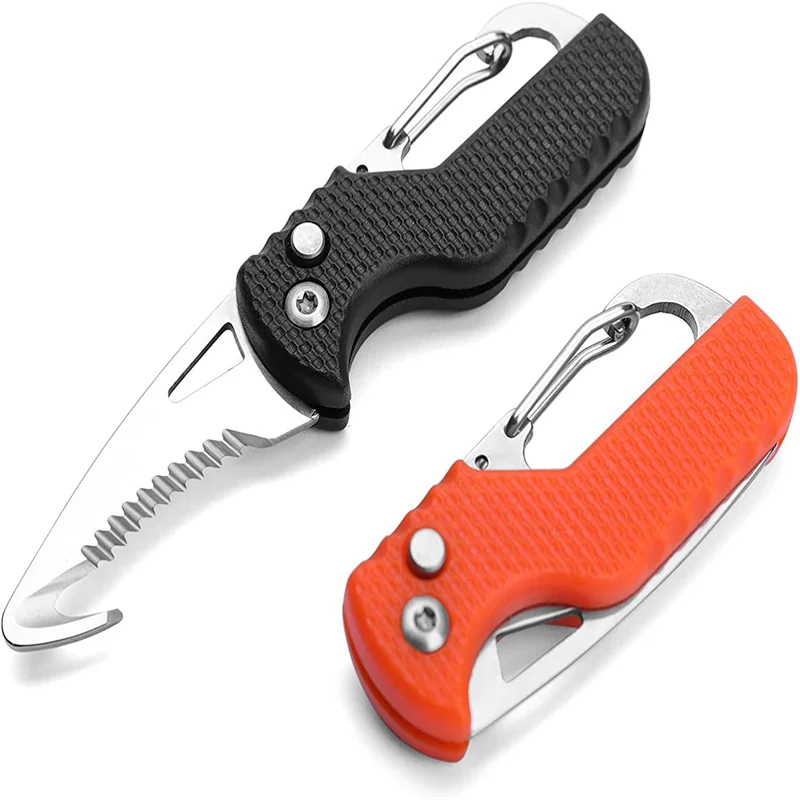 Portable Multifunctional Express Parcel Knife Keychain Serrated Hook Carry-On Unpacking Emergency Survival Tool Box Opener parcel knife