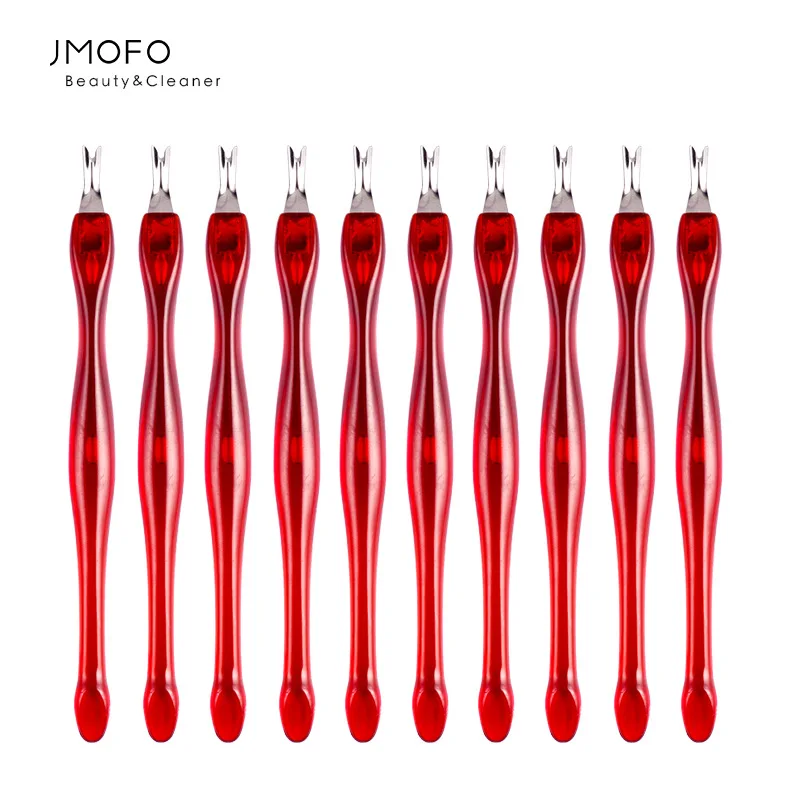 1pcs Red Nail Tool Dead Skin Fork Stainless Steel Dead Skin Knife Exfoliating Dead Skin Shovel Dead Skin Removal Manicure Tools
