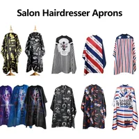 Hairdressing Coth Pattern Cutting Hair Waterproof Cloth Salon Barber Cape Professional Hair Stylist Retro Aprons Haircut Cape 2
