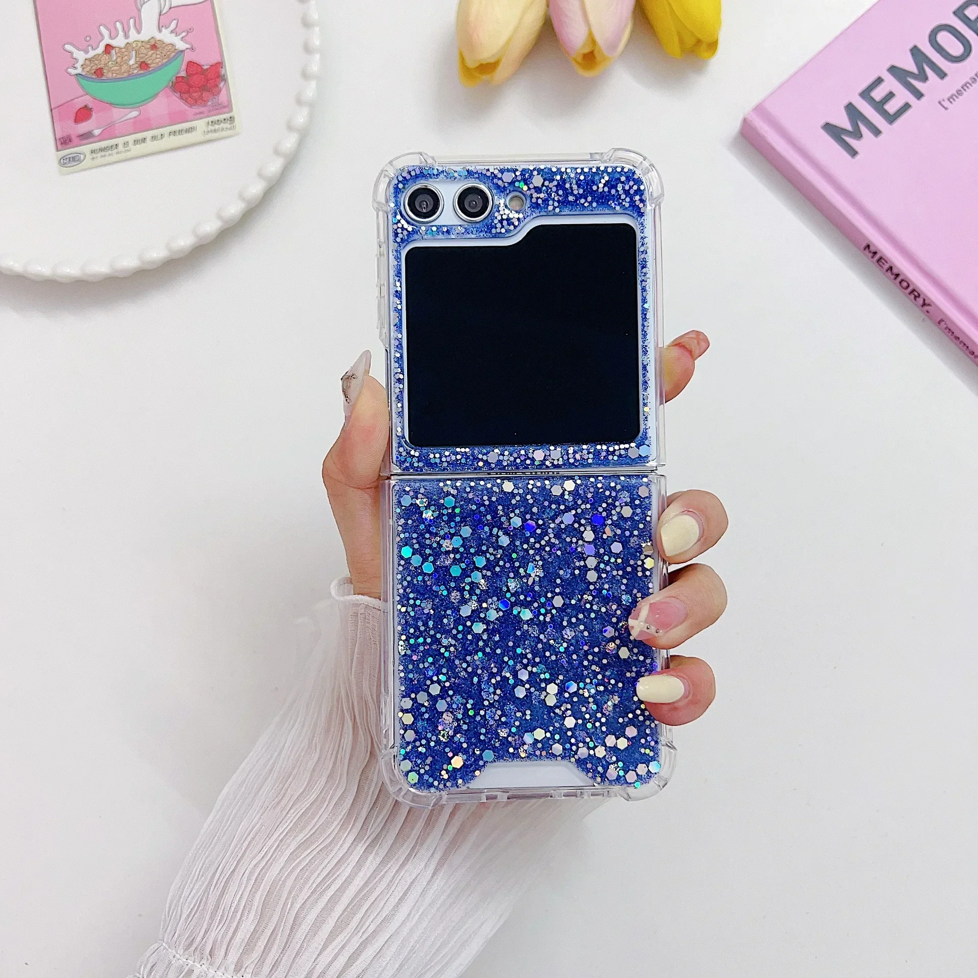 Colorful Transparent Glitter Shockproof Silicone Case with Four-Corner Protection
