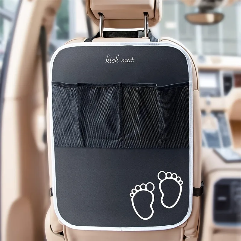 Multifunctional Car Seat Back Organizer Durable Anti Kick Mat for Kids Hanging Design Car Storage Bag for Baby Essentials