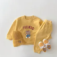 Disney Miceky Mouse Pattern Sport Clothes Set Baby Toddler Girl Boy Cotton Sweatshirt +pant Two Piece Kid Children Clothing Suit 4