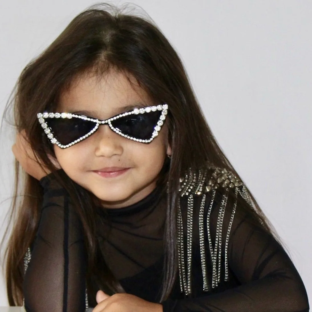 Kids Diamond Crystal Cat Eye Sunglasses Sun Glasses UV400 Summer Shades Black Red Small Eyewear Luxury Gafas
