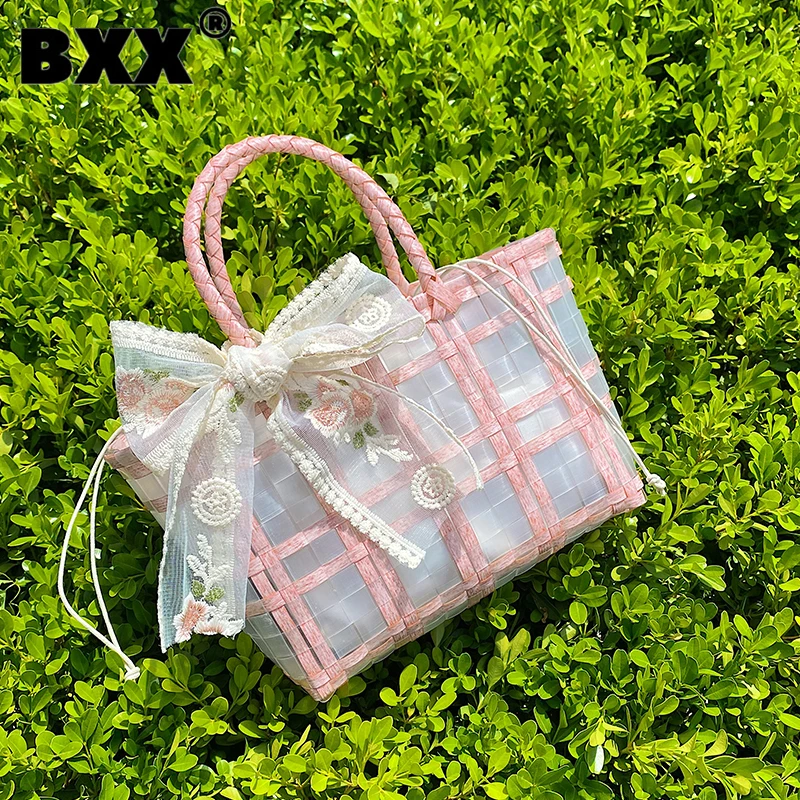 [BXX] Woman New Brand Large-capacity Woven Transparent Handbag For Ladies Elegant Top-handle Fashion Tide Spring 2022 GF2163 |