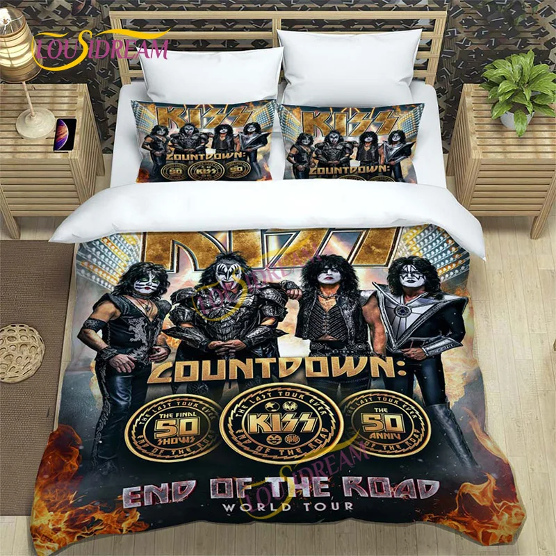 3DPrintedHeavyMetalKissBandMusicBeddingSetcustomizablequilt