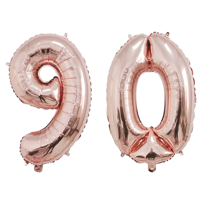 thumbnail image 1 of globos de helio de aluminio dorados, plateados y negros de 32 pulgadas con números 16, 18, 30, 40, 50, 60, 70, 80 y 90, suministros de decoración para fiestas de feliz cumpleaños, 1 of 5