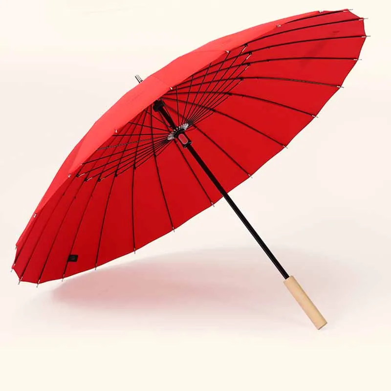 

Wedding Long Handle Parasol Umbrella Rain Male Reinforced Windproof Umbrella Woman Chinese Regenschirm Ambrela for Rain YX50UM