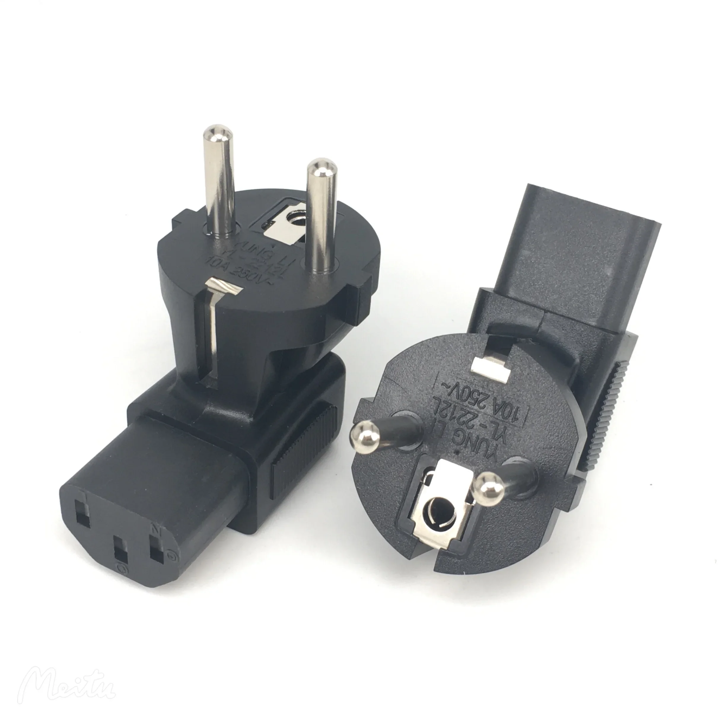 EU to C13 Conversion Plug Adapter 16A250V European 2 pins 4.8mm Schuko Type F Wire Grounding Converter plug adapter