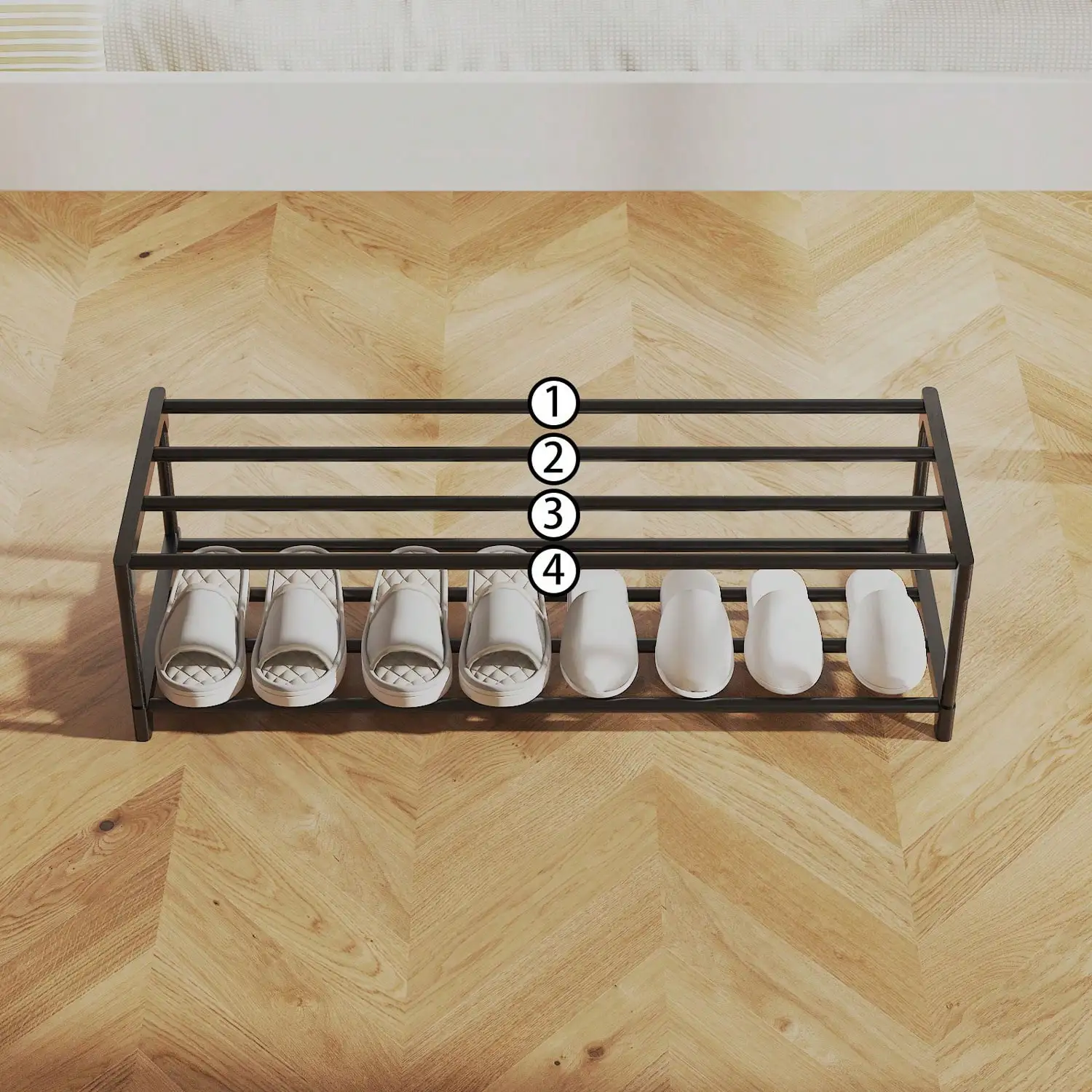 Shoe Rack 1pc Multifunctional Shoe Rack Under The Bed Removable Storage Rack Resistant Nail-free Installation Storage Racks