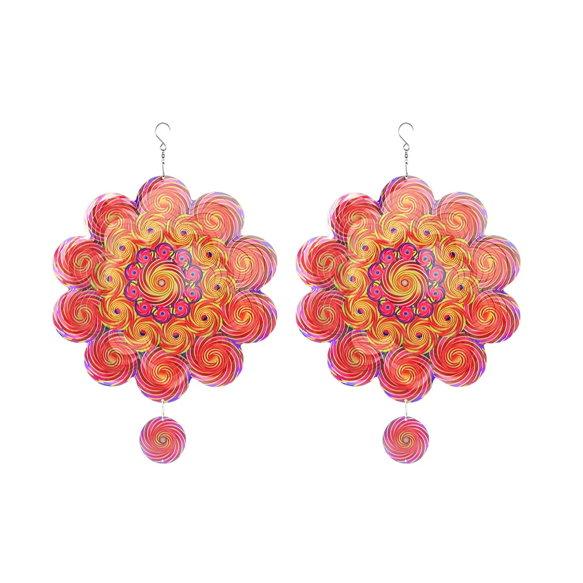 

2x 3D Спиннер, кинетический металл, искусство, подвесной Спиннер, уличное украшение, подарок на Хэллоуин, украшение для сада C